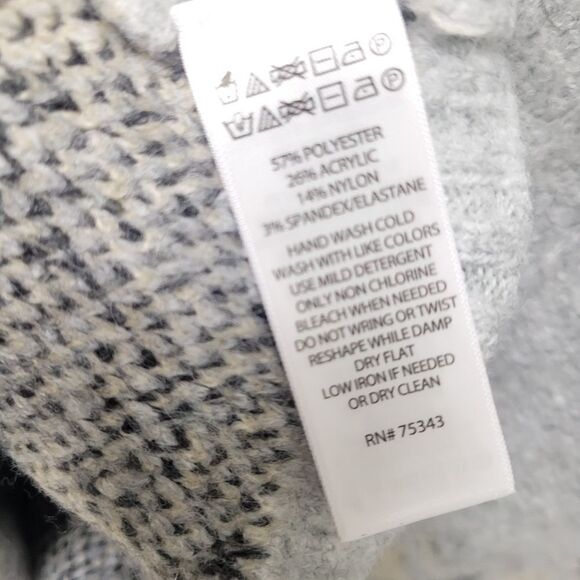 Nicole Miller Artelier Fair Isle Plus Size 1X Turtleneck Sweater NWT Grey - Picture 5 of 5